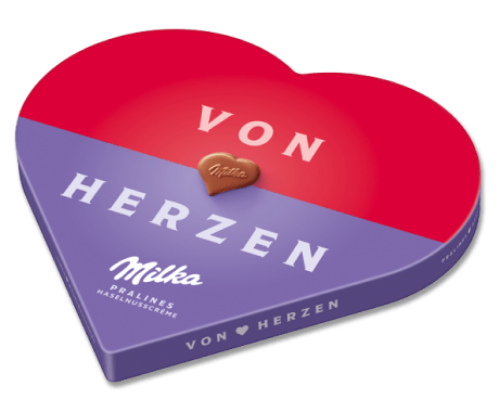 Milka Von Herzen 165g Herz Haselnusscrème