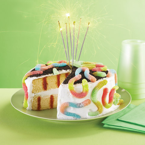 Survivor Birthday Party Poke Cake