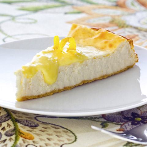 Lemon Curd Topped Cheesecake