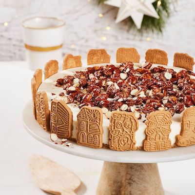 Spekulatius-Cheesecake mit gebrannten Mandeln