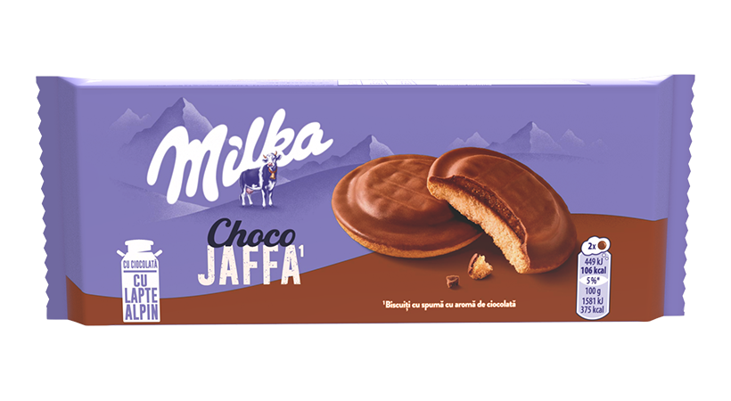 Milka Choco Jaffa biscuiți cu spumă cu aromă de ciocolată 128g
