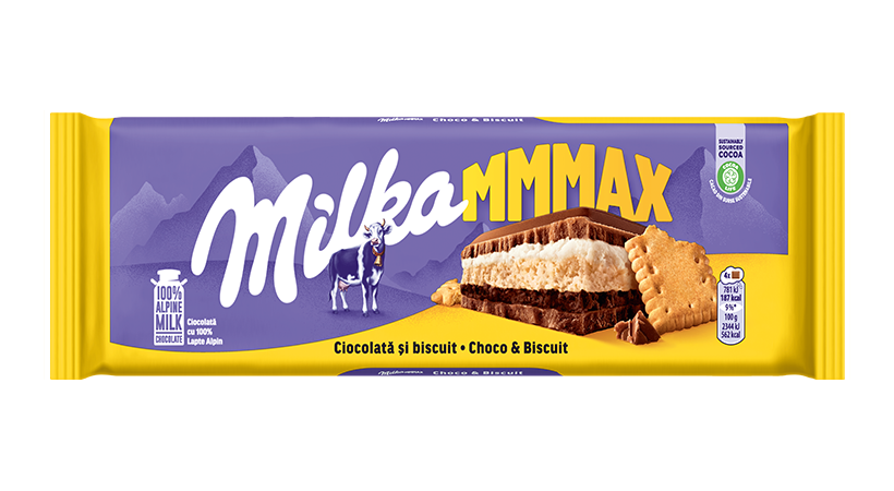 Milka Mmmax Ciocolată și biscuit 300g