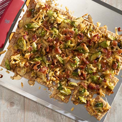 Brussels Sprouts & Bacon Pull-Apart "Pizza"