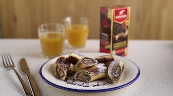 Roulés de pain perdu aux granulés au chocolat