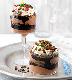 Dessertglass med sjokolademousse