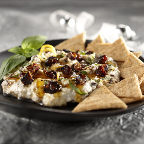 Citrus-Ricotta Spread with Figs, Honey & Basil