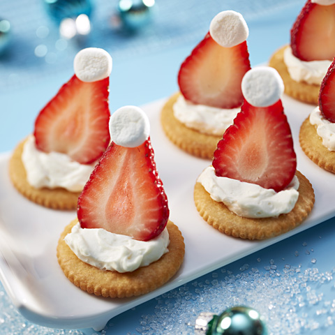 Tuques de Père-Noël aux fraises RITZ 