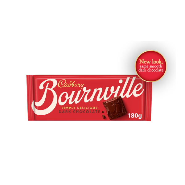 CADBURY BOURNVILLE CLASSIC DARK CHOCOLATE BAR 180G
