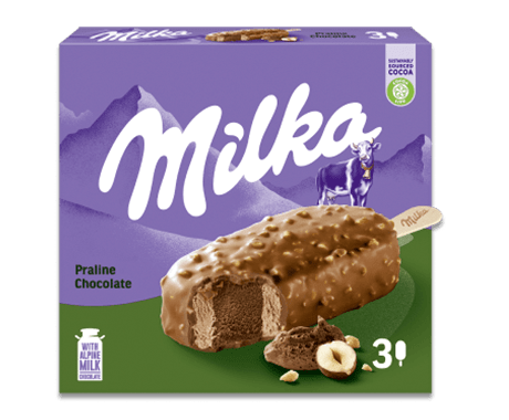 Milka Praline Chocolate Stieleis 3x90ml