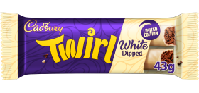 Cadbury Twirl White Dipped Chocolate Bar Limited Edition, 43g