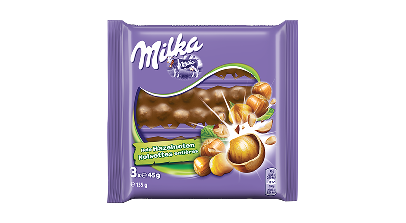 Barre Milka Noisettes Entičres 3 x 45g