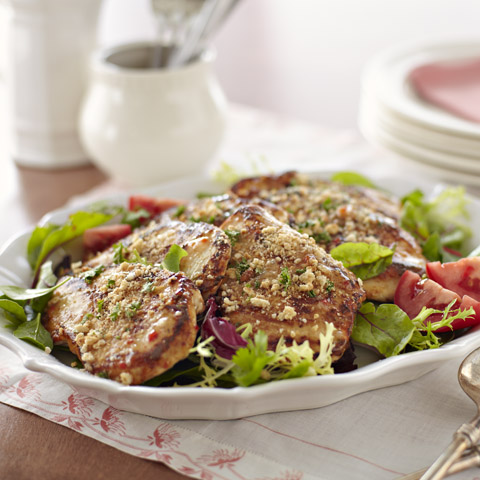 Chicken & Mixed Greens Salad with Milanese Crumbs
