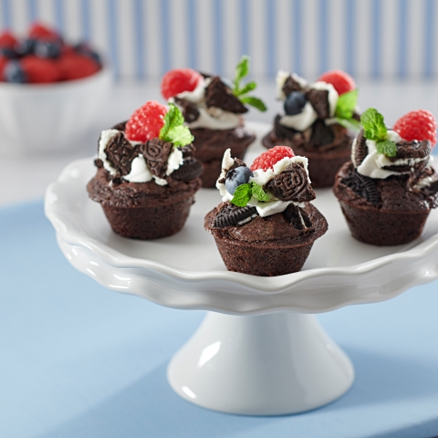 OREO Red, White and Blue Berry Topped Brownie Bites