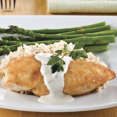 RITZ-Parmesan Crusted Chicken in Cream Sauce