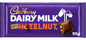 Cadbury Dairy Milk Chopped Hazelnut Chocolate Bar 95g