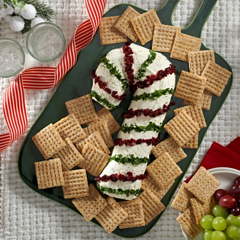 Candy Cane Cranberry Cheese Log