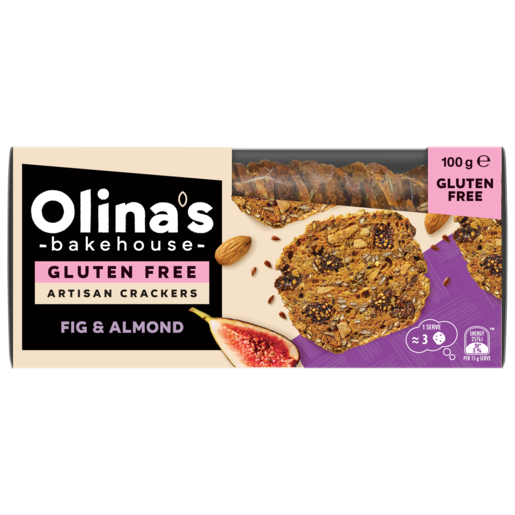Olina's Bakehouse Artisan Crackers Fig & Almond Gluten Free 100g