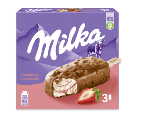 Milka Strawberry Cheesecake Stieleis 3x90ml