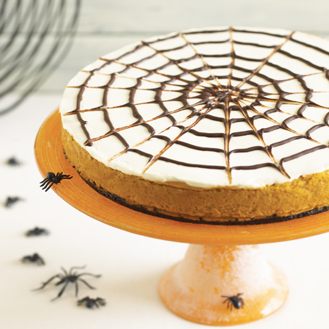 Spiderweb OREO Pumpkin Cheesecake