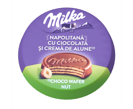 Milka Choco Wafer Alune 30G/ Milka Napolitană Cu Ciocolată Și Cremă De Alune 30G	