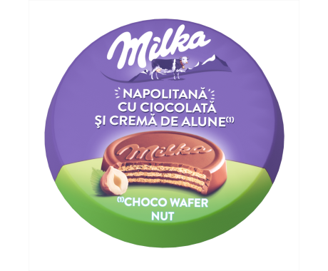 Milka Choco Wafer Alune 30G/ Milka Napolitană Cu Ciocolată Și Cremă De Alune 30G