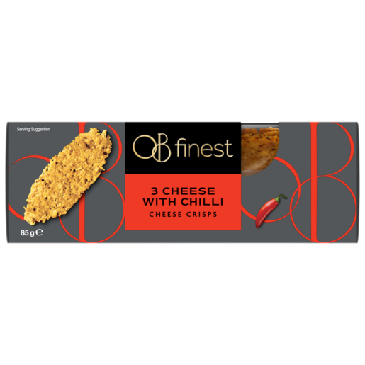 OB Finest Cheese Crisps 3 Cheese with Chilli 85g