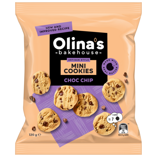 Olina's Bakehouse Mini Cookies Choc Chip 120g
