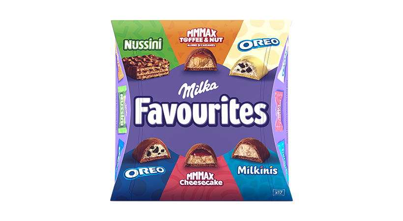 Milka Mix de ciocolată umplută 158g