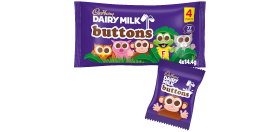 Cadbury Dairy Milk Chocolate Buttons 4 Treat Size Bags Multipack 57.6G
