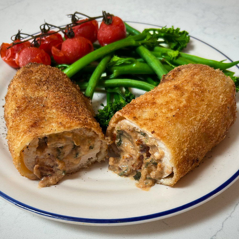 Stuffed Cream cheese and sundried tomato chicken