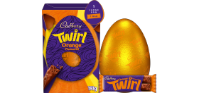 Cadbury Large chocolate Easter Egg with Twirl Orange bar, 193g