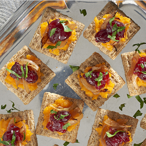 TRISCUIT Butternut Squash, Caramelized Onion & Cranberry Toppers