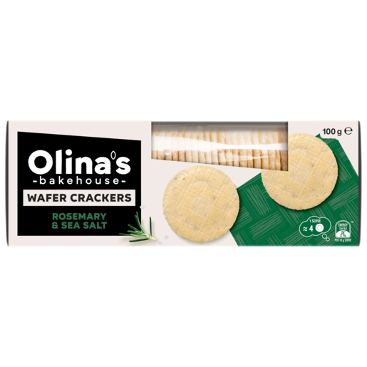 Olina's Bakehouse Wafer Crackers Rosemary & Sea Salt 100g