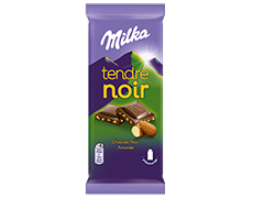 Milka Tendre Noir Chocolat Noir Amande 85g