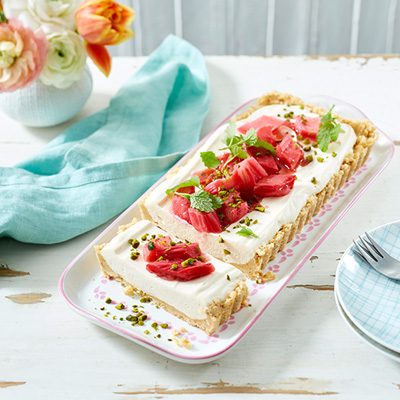 Cheesecake à la rhubarbe