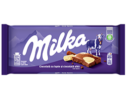 Milka Ciocolata Cu Lapte Si Ciocolata Alba 100G