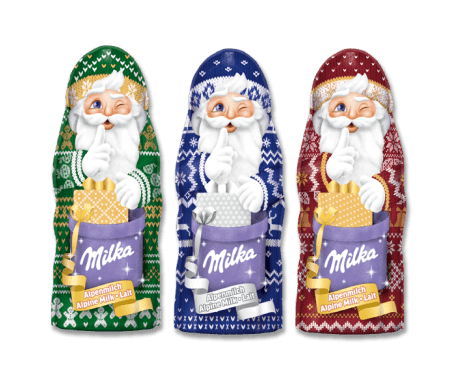 Milka Weihnachtsmann Alpenmilch Design Edition 45g