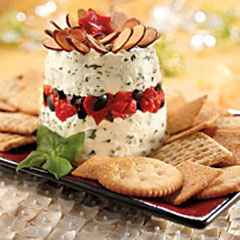 Layered Basil-Roasted Red Pepper Spread