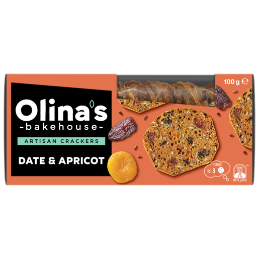 Olina's Bakehouse Artisan Cracker Date & Apricot 100g 