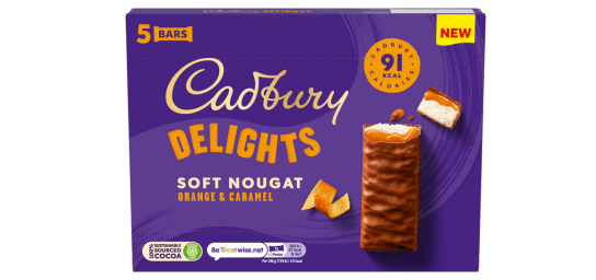 Cadbury-Delights-Orange-&-Caramel-91-Calorie-Chocolate-Nougat-Bar-5-Pack-Multipack-110g