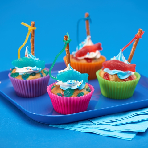 Gone Fishin' SWEDISH FISH Cupcakes