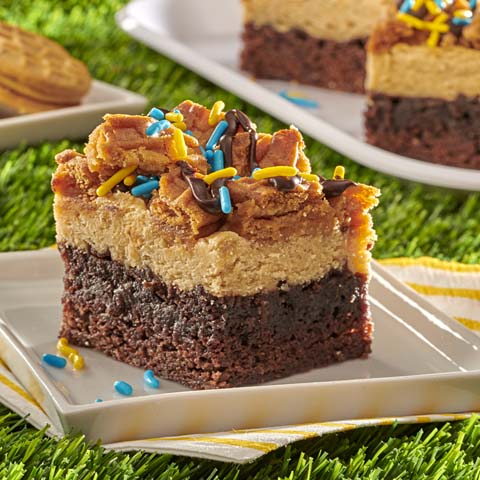 NUTTER BUTTER Brownie Cheesecake Bars