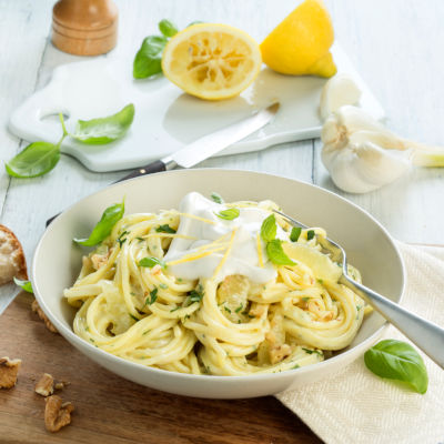Linguine in cremiger Zitronensauce mit Philadelphia Pflanzlich