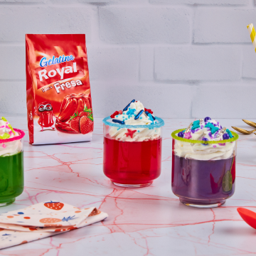 Gelatinas coloridas Royal ¡Divertidas y rendidoras!