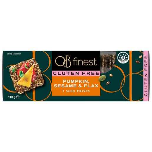 OB Finest 3 Seed Crisps Pumpkin, Sesame & Flax 110g