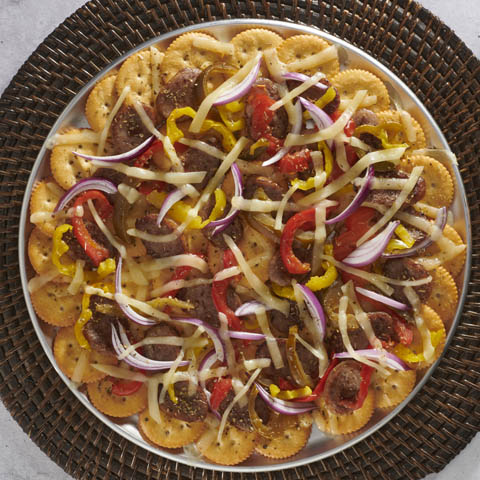 RITZ Sausage and Pickled Pepper Nachos