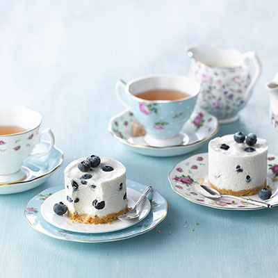 Cheesecakes au Earl Grey & myrtilles et au Philadelphia