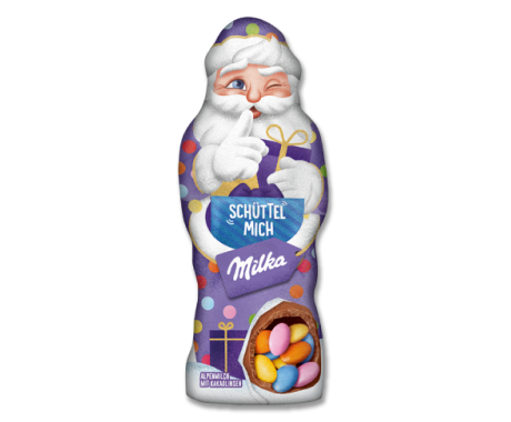 Milka Schüttel Mich Weihnachtsmann Alpenmilch mit Kakaolinsen 61g