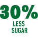 30% less sugar