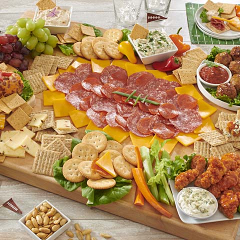 Big Game Cheese, Meat and Dip Board